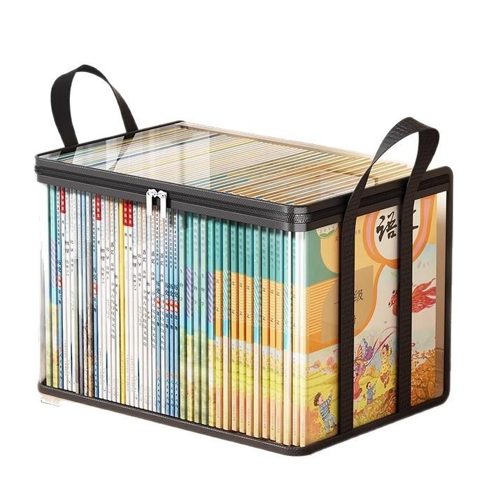 Student load book organisation double side portable household large capacity textbook book storage box