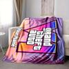 Custom 1Pc Grand Theft Auto Vi Logo Fleece Flannel Blanket Soft Warm Cozy Office Throw For Bedroom Couch Travel Birthday Xmas Gift