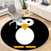 1pc Penguin Office Round Area Rug, Indoor Mat Suitable For Office, Under Office Chairs Bedroom Living Room Home Decor, Room Deco