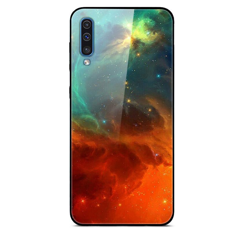 For Samsung A50 Case A51 Tempered Glass Planet Space Cover Glass Back Case for Samsung Galaxy A50S A51 A50 A 50 Fundas Coque