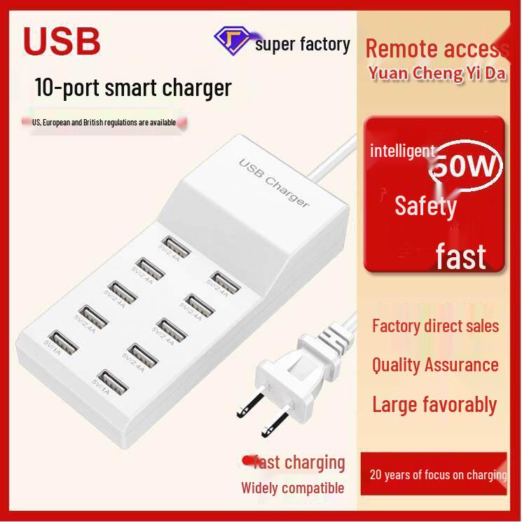 20-Port 100W USB Charger for Multiple Devices - Multi-Port, Multi-Device Charging Hub
