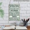 2D Flat, 1pc "Official Rules For This Garden" Aluminium Sign - 8"x12" English Garden Rules Decor, Floral Daisy Vintage Wall Art, Perfect for Patio