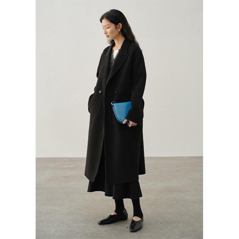 Women s 100% Wool Double-Faced Lapel Coat S