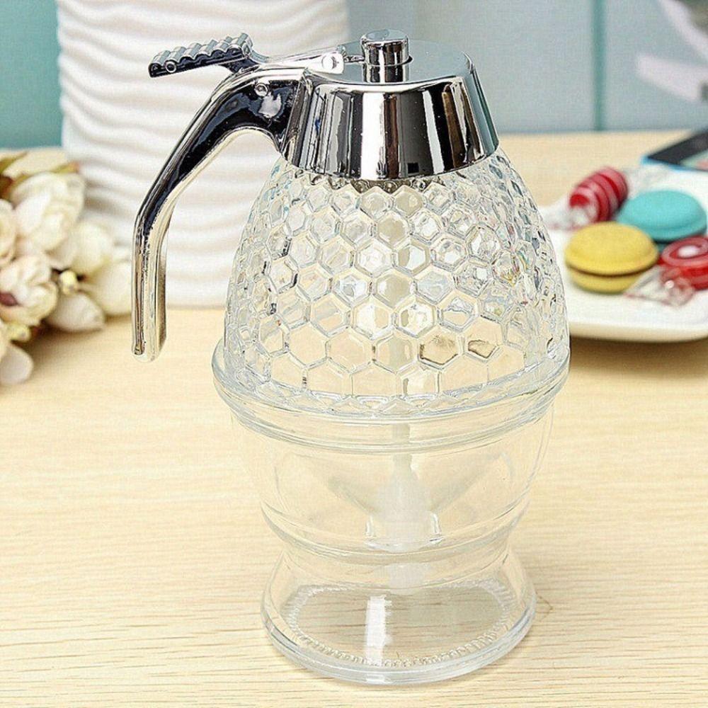 Sealed Honey Pot with Stand Press Type Honey Storage Tank Clear Syrup Extruder  Kitchen