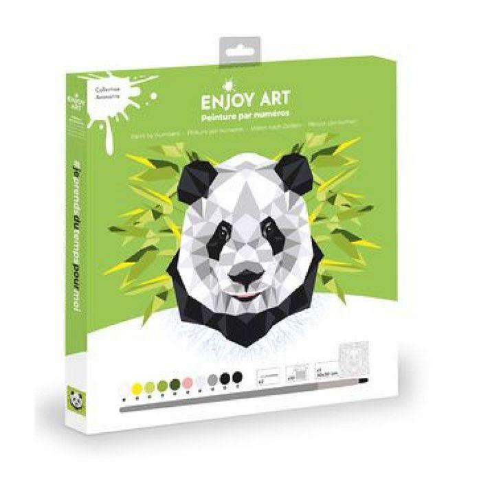 Kit peinture par numéros - Panda - 30 x 30 cm - Acrylique - Pour enfants - Mixte