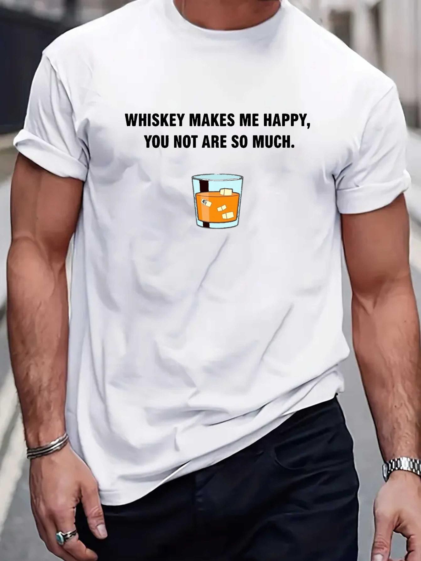 605 Cotton Blend Graphic T-shirt - Whiskey Humor Print L