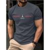 Men's 100% Pure Cotton Summer Loose Oversized Casual Letter Printed Sports Round Neck Short Sleeved T-shirt Top