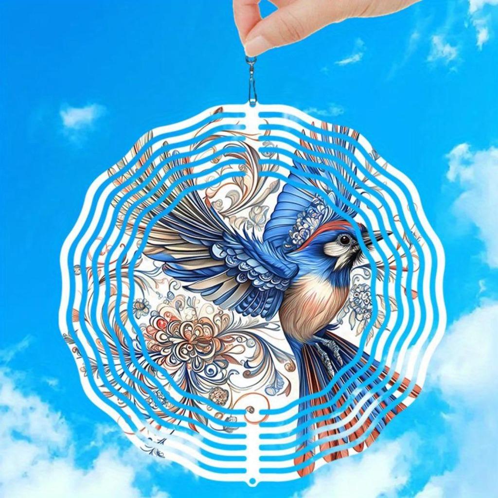 Metal Wind Spinner with Soaring Bird Design Outdoor Garden Decor for Patio Porch Holiday Gifts Halloween Christmas Thanksgiving Birthday