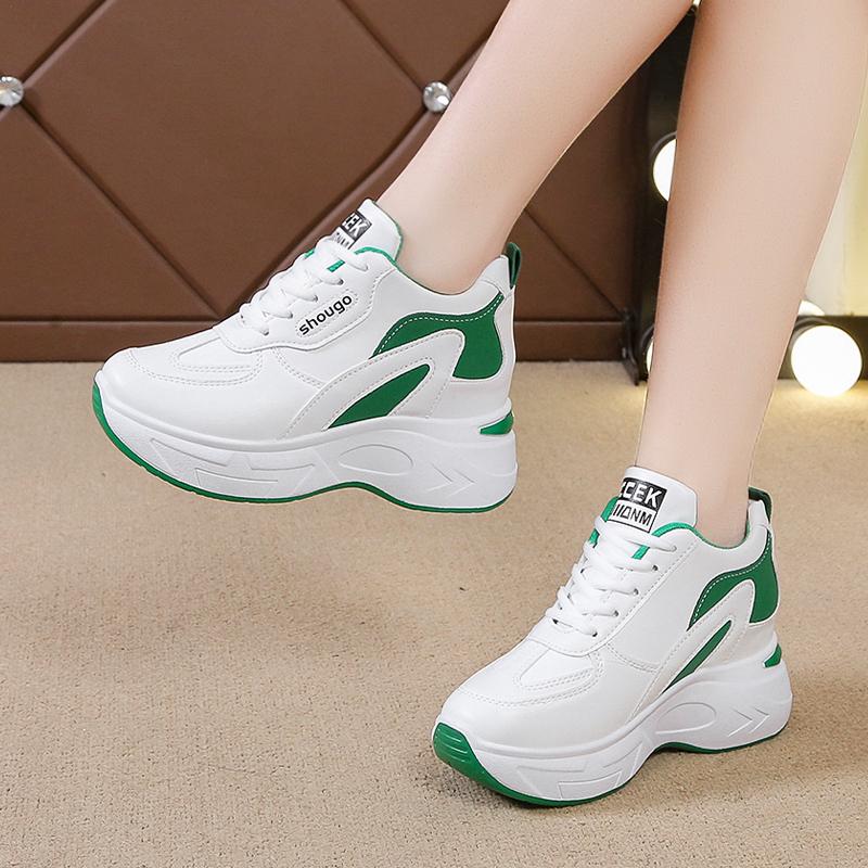 Fashion 2025 New Outdoor Lace Up Women's Vulcanize Shoes Mixed Colors Increased Internal Women Sneakers Versatile Ladies Casual Shoes
