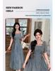 Flattering Plus Size French Square Neck Denim Puff Sleeve Summer Dress for Women