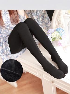 Pearl Velvet Fleece-Lined One-Piece Pantyhose with Foot Straps - Warm, Flesh-Colored Leggings for Autumn and Winter