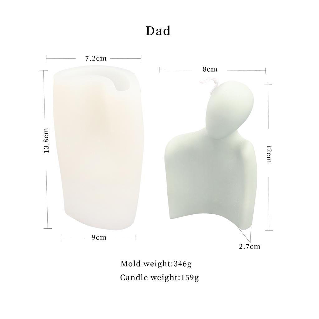 Simple Style Art Family Candle Mould Home Decoration Father Mother Children Wax Plaster Statue Making Tool Silicone Mold
