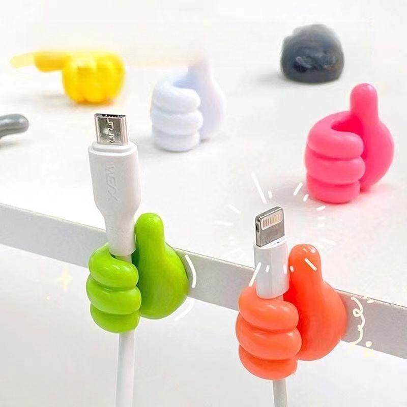 Crochet adhésif multifonctionnel créatif pour pouce gestionnaire de câbles câble de données crochet pour petit doigt support de rangement pour doigt