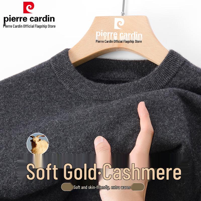 Pánský svetr s kulatým výstřihem z čistého kašmíru Pierre Cardin