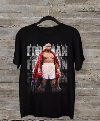 NUOVA T-Shirt Regalo Big George Foreman Nera Tutte le Taglie