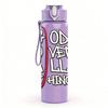 1PC God So Yall Vintage Text Badge Print 750ml Color Plastic Sports Water Bottle Leakproof Flip Straw Lid Suitable for Sports Office Home Use