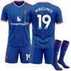 2627 Manchester United Jersey No. 10 Cunha Football Uniform M United Suit Red Devils Mbemo Away Blue