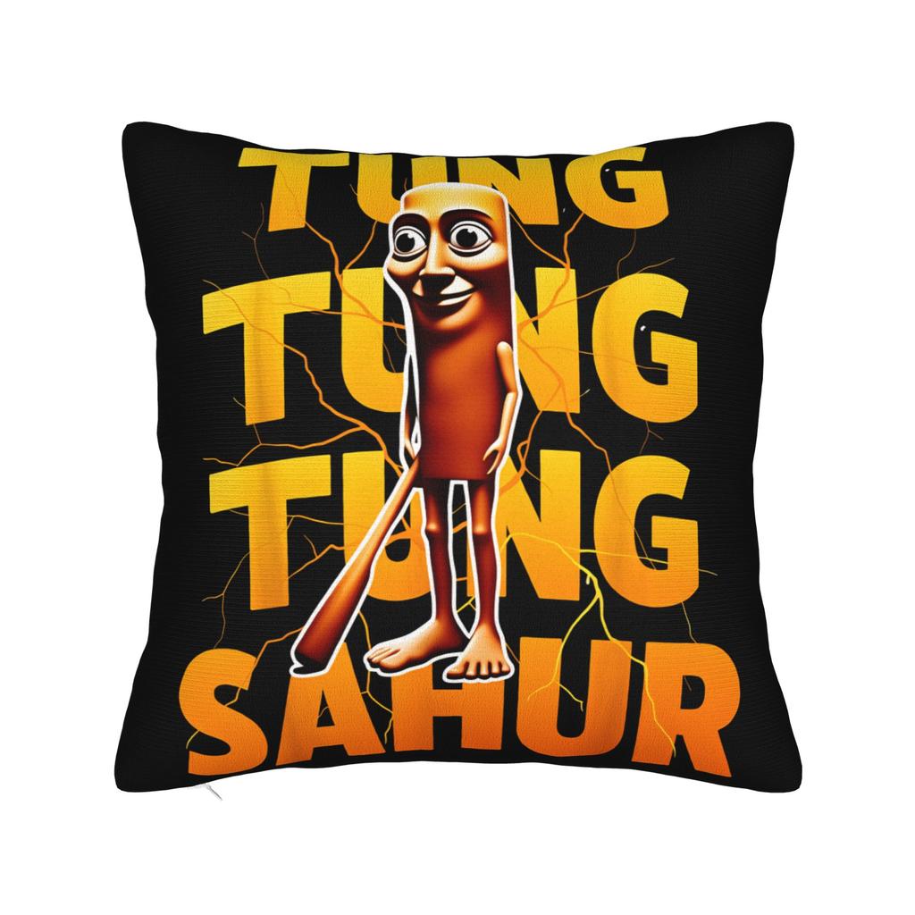 Federa Cuscino Tung Tung Sahur Cartoon Friends Copricuscino Comodo per Sedia Salotto Federe Cuscino Retro Trendy