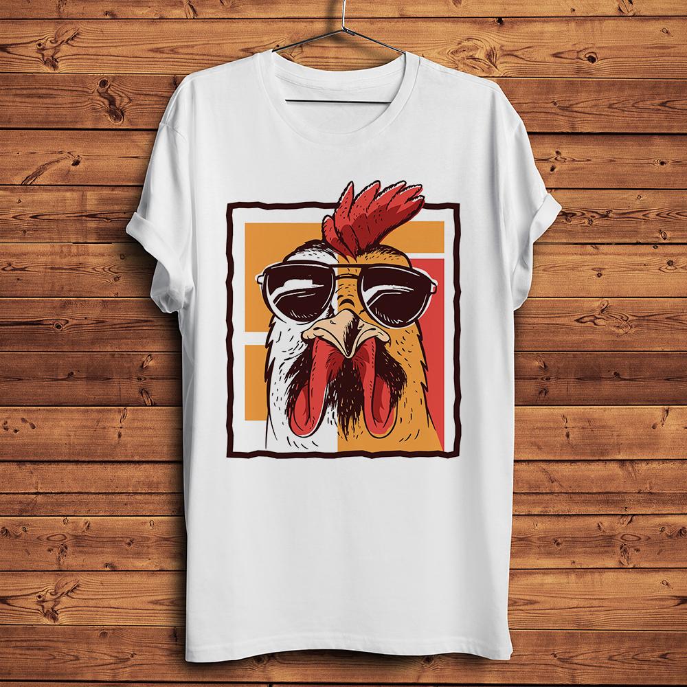 NEOPLASTICISM de stijl style Cool rooster Chicken tshirt Unisex summer new White Casual short sleeve T Shirt Unisex streetwear tee S