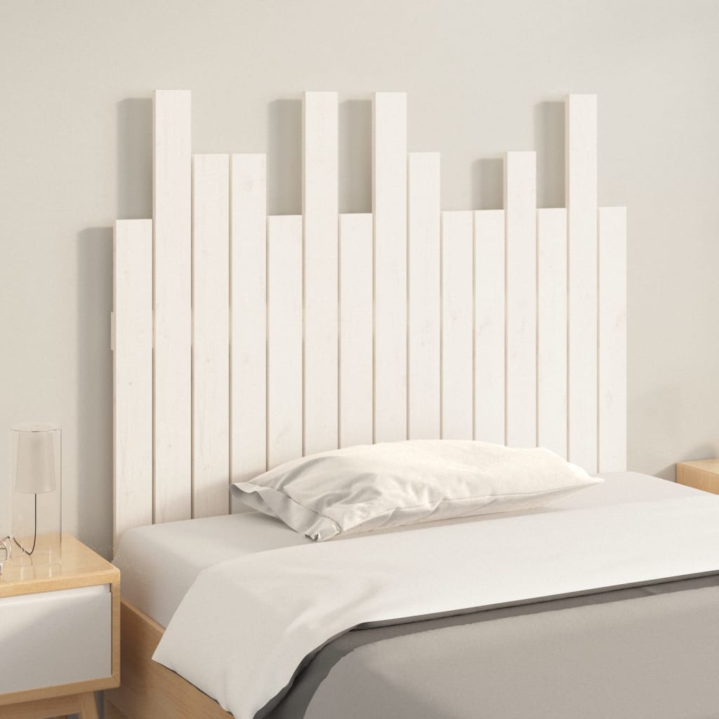 Vidaxl Wezgłowie Łóżka, Białe, 95,5X3X80 Cm, Lite Drewno Sosnowe