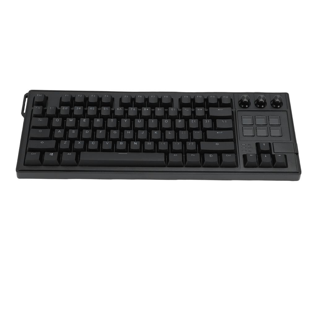 USB Wired Mechanical Keyboard 75 78 Key Layout 6 LCD Programmable Keys Red RGB Backlit Hot Swap Keyboard for PC Gaming