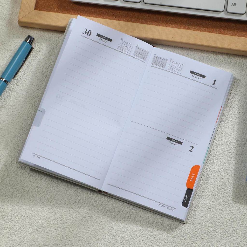 English Planner 2027 A6: Colorful Monthly Index, Thickened Diary Notebook