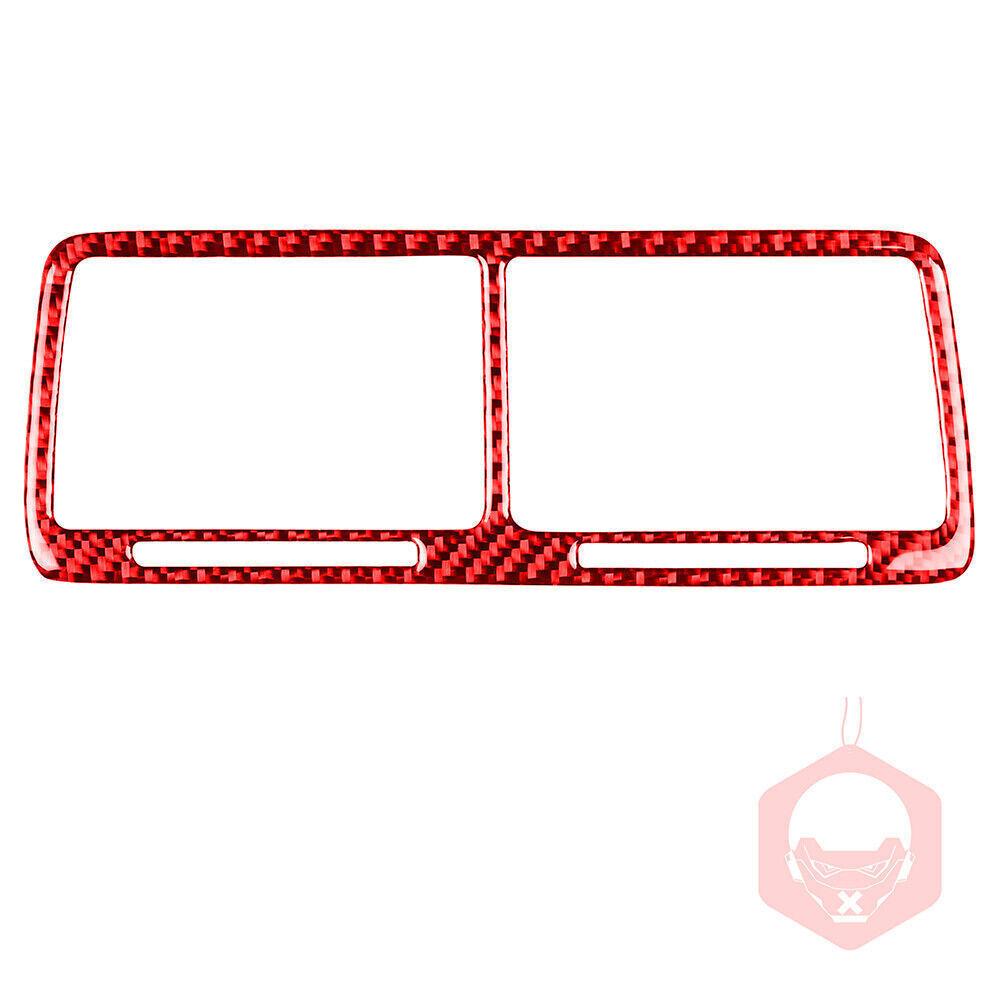 For Dodge Challenger 2008-14 Red Carbon Fiber Central Air Vent Outlet Cover Trim