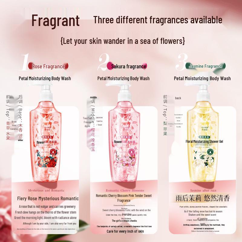 Petal Body Wash: Long-lasting Fragrance, Gentle Moisturizing, Soothing, Oil Control, Deep Cleansing. Ready to Ship.