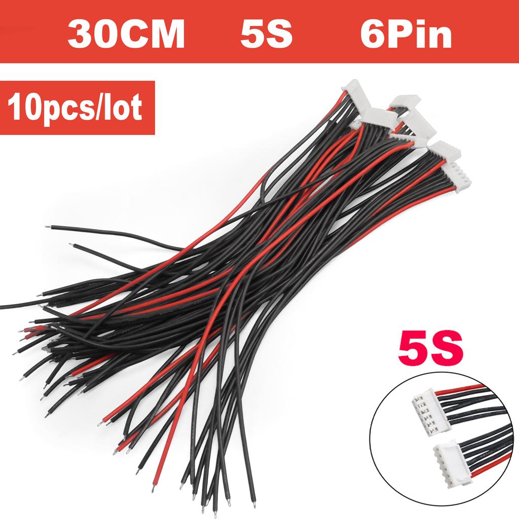 10pcs/lot 1S 2S 3S 4S 5S 6S 7S 8S Lipo Battery Balance Charger Cable IMAX B6 Connector Plug Wire 30 20 15 10cm Single Head Wire