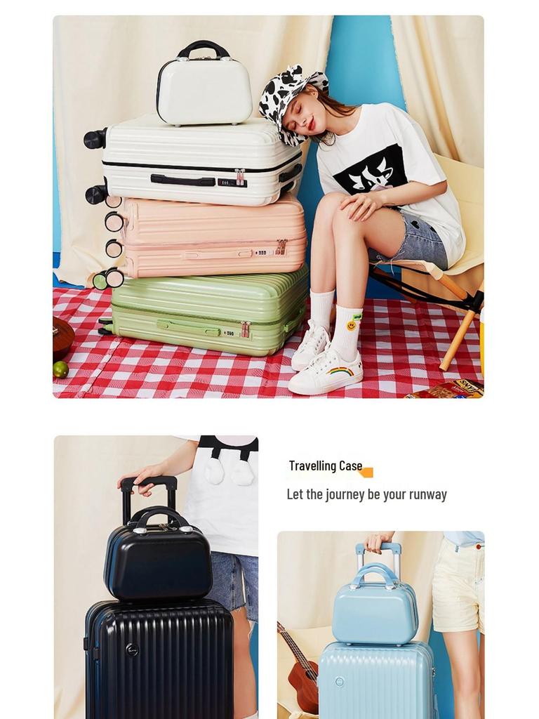 New Lightweight 20'' Student Carry-On Suitcase with Silent Universal Wheels for Women