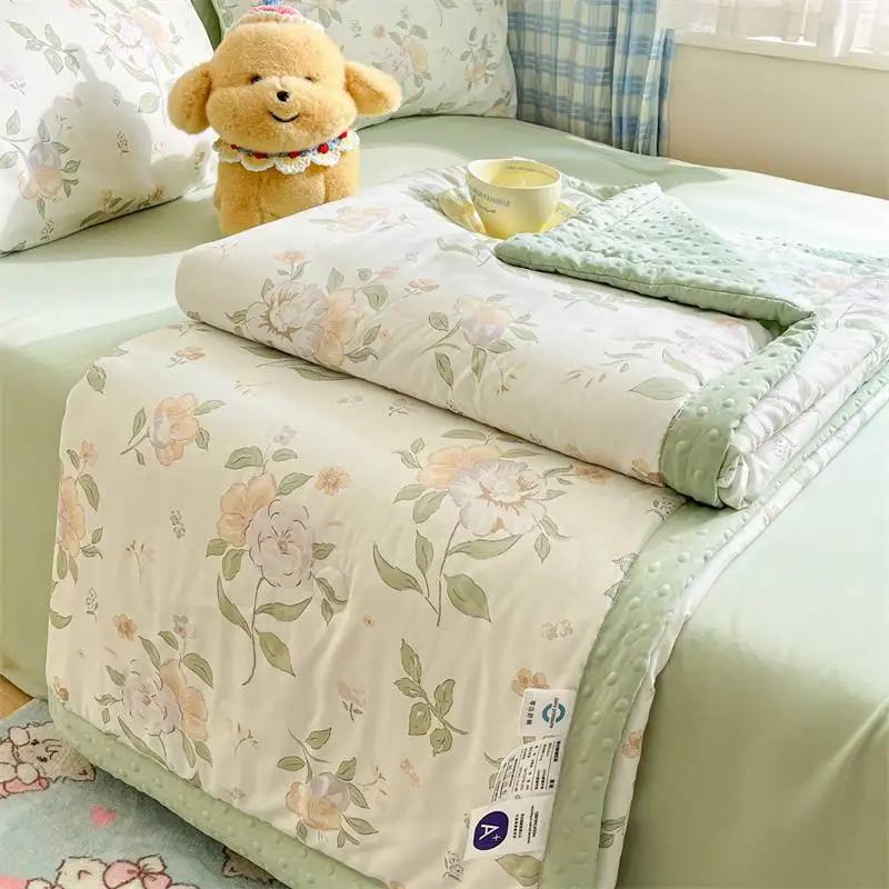 Class A washed cotton Doudou summer quilt series printing summer air conditioner quilt sheet summer quilt only one pillowcase