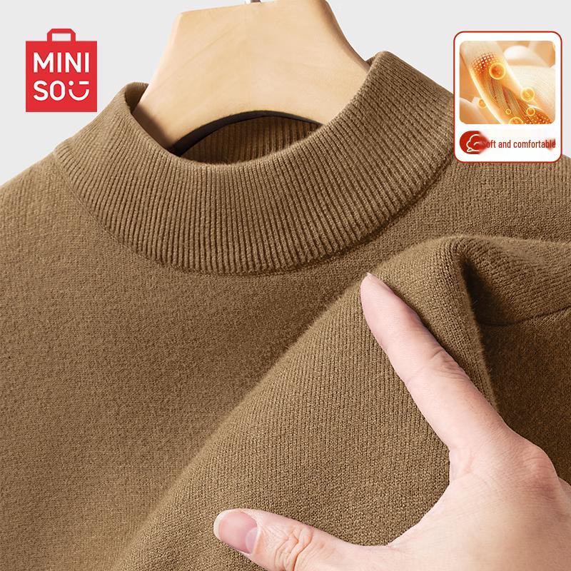 MINISO Men's Half-High Collar Knit Pullover Sweater