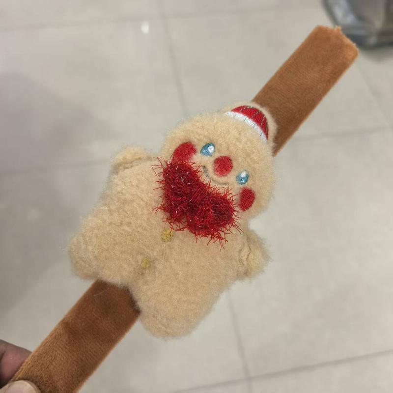 Weihnachts-Klatscharmband Kinder Niedliches Cartoon-Plüsch-Armband Klatschbänder Kinder Weihnachtsgeschenke Feiertagsdeko Armband