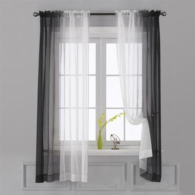 Simple Gradient Sheer Privacy Curtains Elegant Window Scrim for Living Room Bedroom & Balcony Sun Filtering Decorative Tulle Drapes