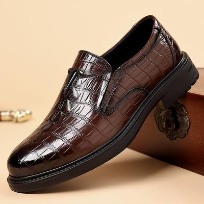 Foreign Trade New Crocodile Pattern Business Dress British Turnkey Leather Shoes Loafers Casual Leather Shoes Loafers One Pedal