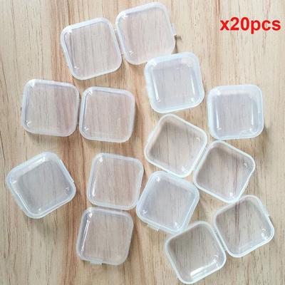20Pcs New Clear Popular Plastic Mini Storage Box Casket Earplugs Container