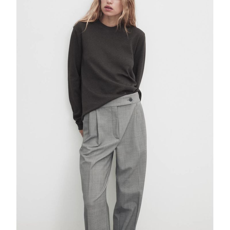 MD Spring New Arrival Women's Clothing Minimalist Style Basic All-Matching round Neck Cotton Base Long Sleeves Heavy Weight T-shirt 6884905