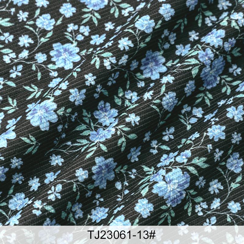 0.5m/1m/2m Fine Pit Strip Soft Corduroy Small Floral Prints Fabric for Sewing Hoodie Dresses Pants Bedding DIY Clothing Fabric