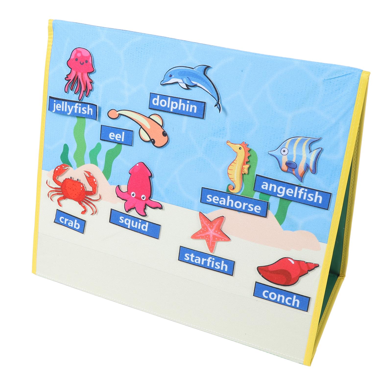 

Доска для рассказов из войлока «Океан» Многоразовая обучающая обучающая доска с изображением животных из войлока на тему океана Обучающий инструмент