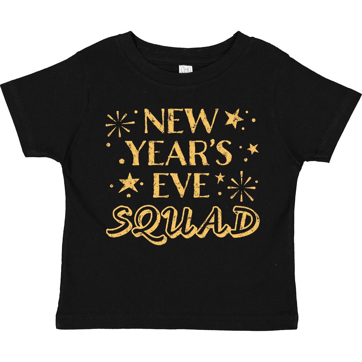 

Inktastic New Year s Eve Squad With Stars In Gold Toddler T-Shirt Happy Team Kid 160