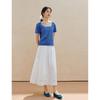 INMAN French Embroidered Hollow Knit Short-Sleeve Top
