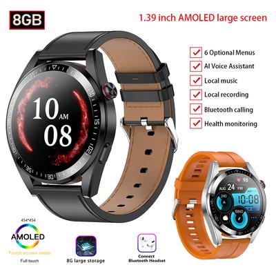 Bussiness Men Smart Watch 1.39'' Amoled Bluetooth Calling 8gb Storage 6 Ui Menus Sport Waterproof Smartwatch For Smartphone