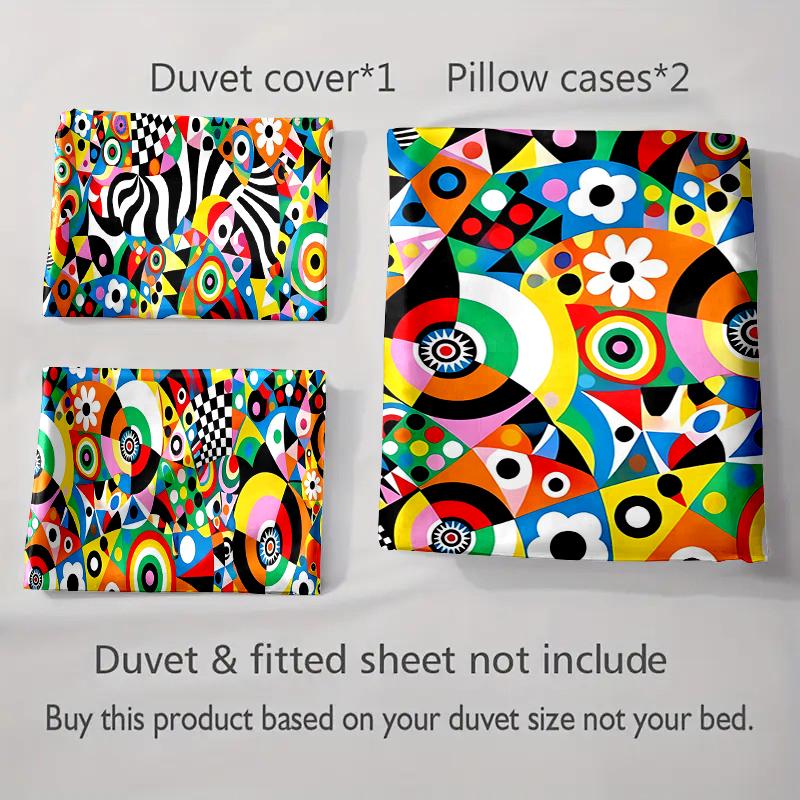 Colorato. Geometrico. Astratto. Biancheria da letto Set copripiumino Copripiumini Federe regali (1 * Copripiumino 2 * Federe, senza piumino)
