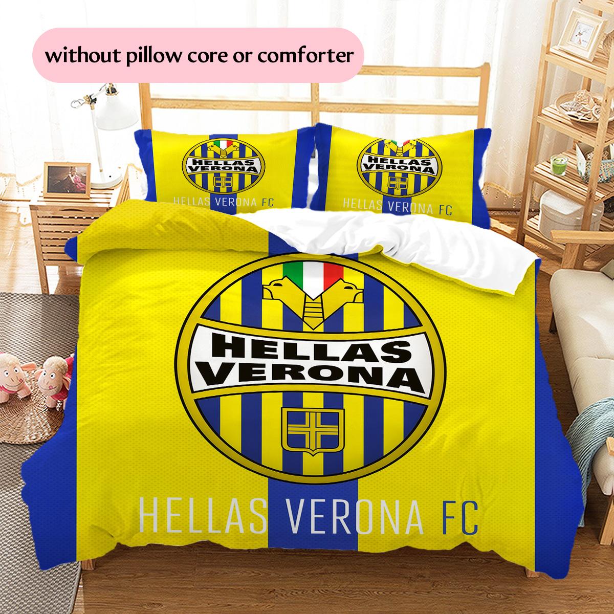 

Hellas Verona FC Pattern Bedding Quilt Set Home Decoration Gift (1 * duvet cover + 2 * pillowcase without core) 135x200cm