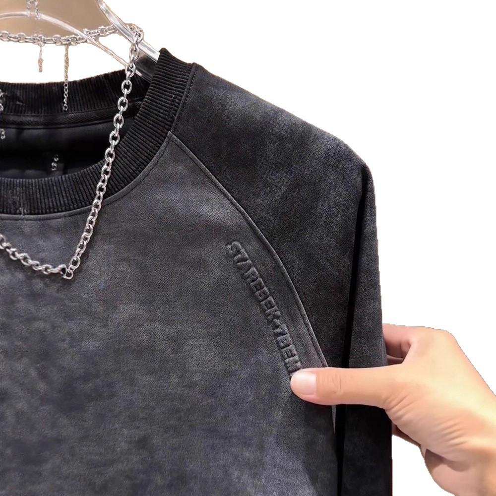 Pullover Fleece Long-sleeved Top and Clothing Bottoming Shirt Korean Version Sweater Men's 2025 New Trendy Brand Slim Fit