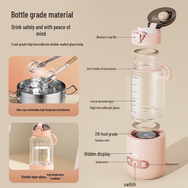 Bao Di Ni Portable Wireless Baby Formula Kettle - Constant Temperature Water & Mixing Cup