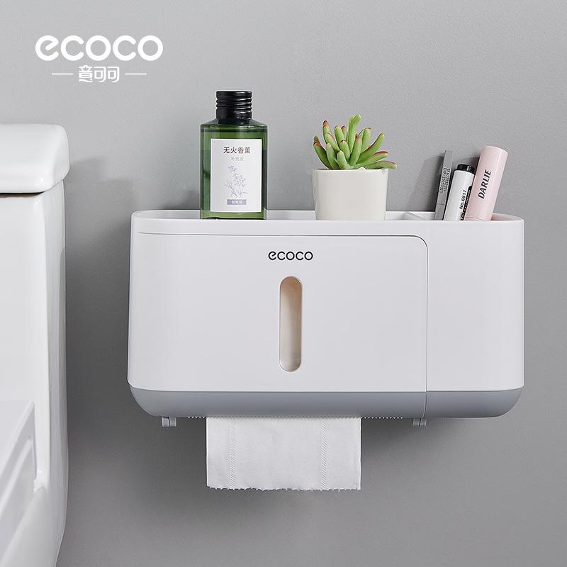 Bathroom Tissue Box Toilet Storage Toilet Paper Holder Tissue Dispenser Toilet Paper Box Wall-Mounted Waterproof Roll Paper Holder