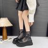 Fashion 2025 New Mesh Breathable Summer Ankle Boots for Women Hollow Out Thick Bottom Cool Boots Woman Chunky Platform Punk Boots