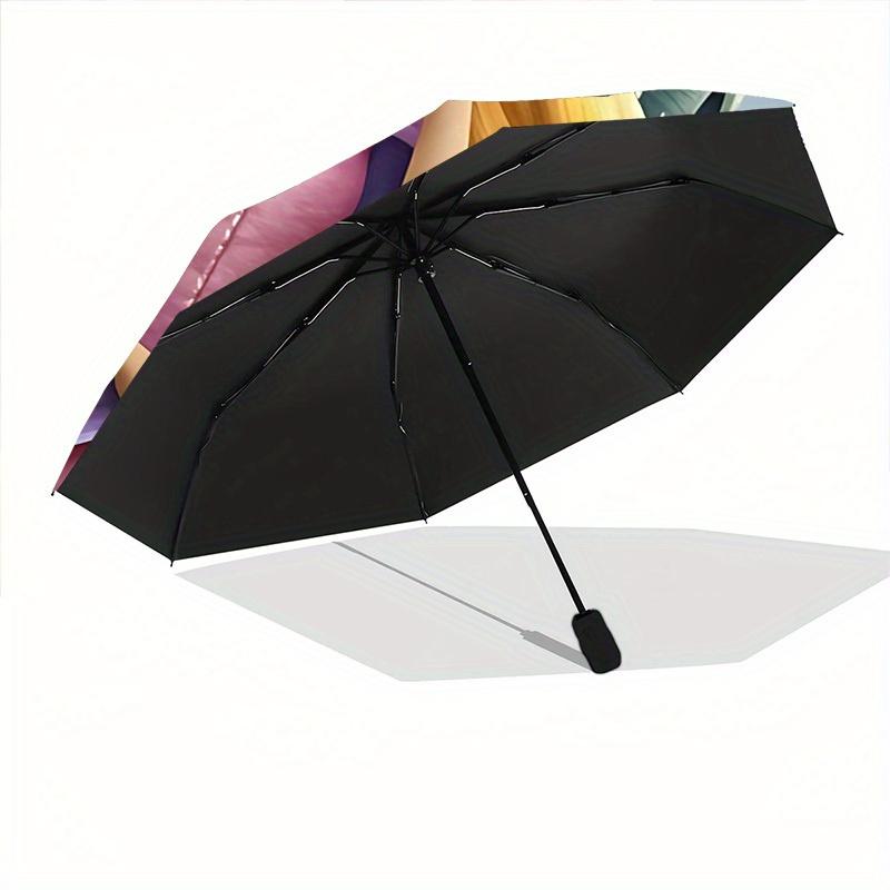1pc Princess Rapunzel Automatic Folding Umbrella: Compact 8-rib Design  Outdoor, Casual Accessory,  Durable Canopy