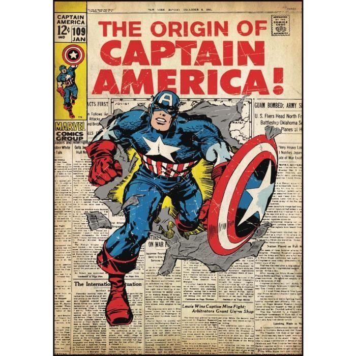 Captain America Repositionable Stickers - The Deco Factory - Bedroom - Red - 87 Cm - Urban